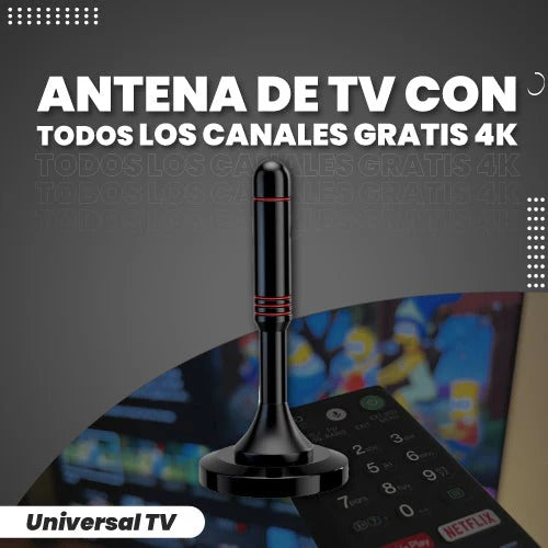 Antena 4K Full HD + 1000 Canales (Funciona en todos los televisores)