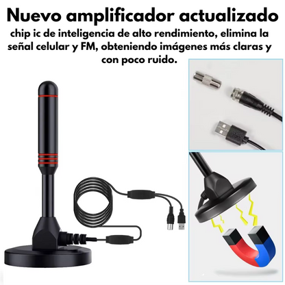 Antena 4K Full HD + 1000 Canales (Funciona en todos los televisores)